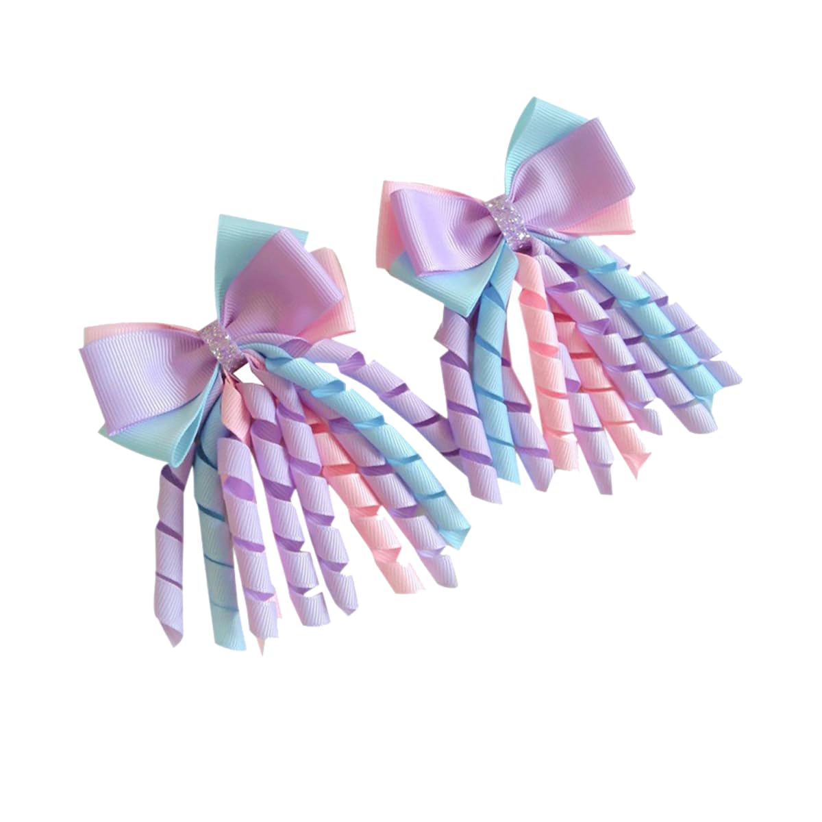 PALAY 3 Inch Hair Bow Clips Purple Curly Grosgrain Ribbon Hair Clips Handmade Kids Girls Cheer Hair Accessories for School Prom Party PALAY 3 Inch Hair Bow Clips Purple Curly Grosgrain Ribbon Hair Clips Handmade Kids Girls Cheer Hair Accessories for School Prom Party